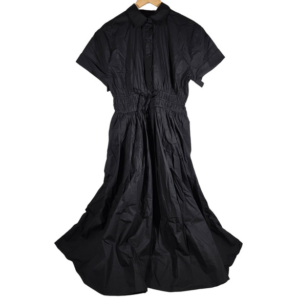 J. Crew Elena shirtdress in cotton poplin Black 6 NWT - Picture 4 of 15